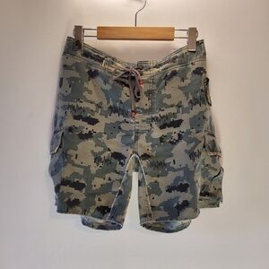Atwater Men Cargo Camouflage Shorts Tiger Patch - Size 29